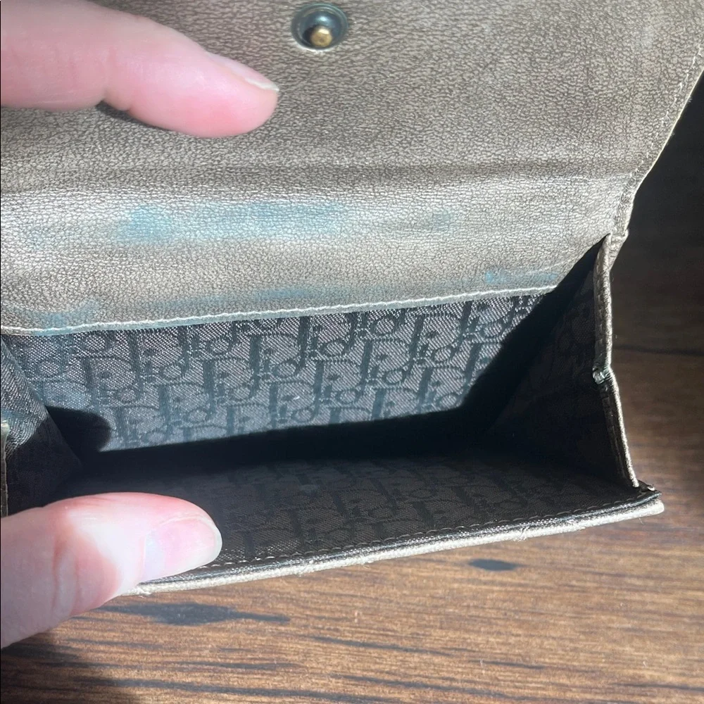 Christian Dior Tan Quilted Leather Wallet